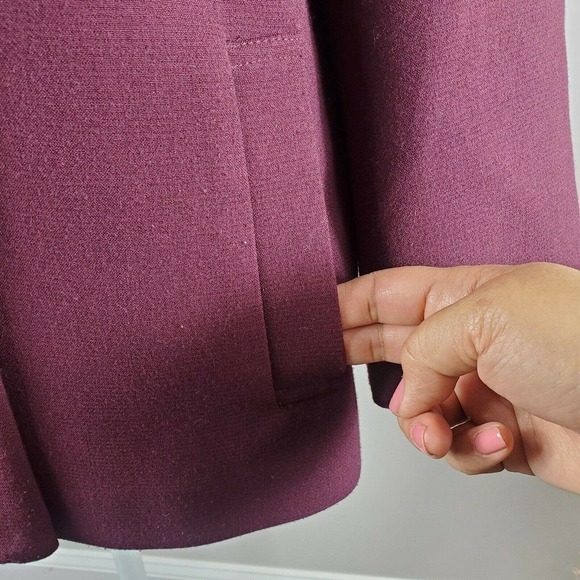 Halogen Women's Double Breasted Swing Blazer Jacket Size S Maroon - Picture 6 of 9